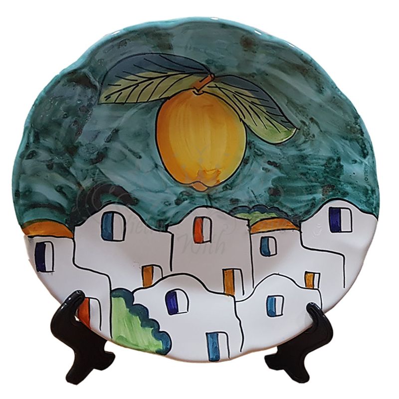 Piatto. Linea Casette e Limoni. Ceramica...