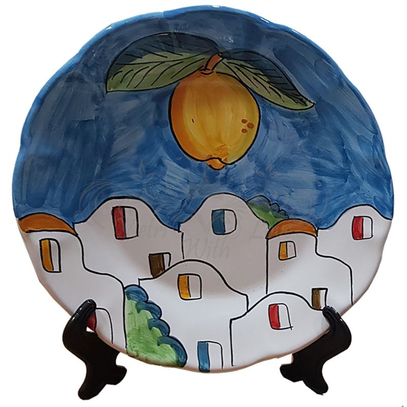 Piatto. Linea Casette e Limoni. Ceramica...