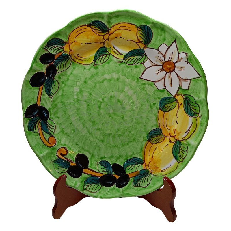 Piatto. Linea Top. Limoni e Olive. Ceramica...