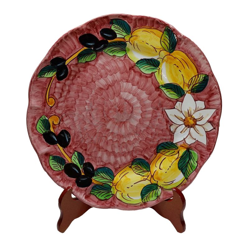 Piatto. Linea Top. Limoni e Olive. Ceramica...