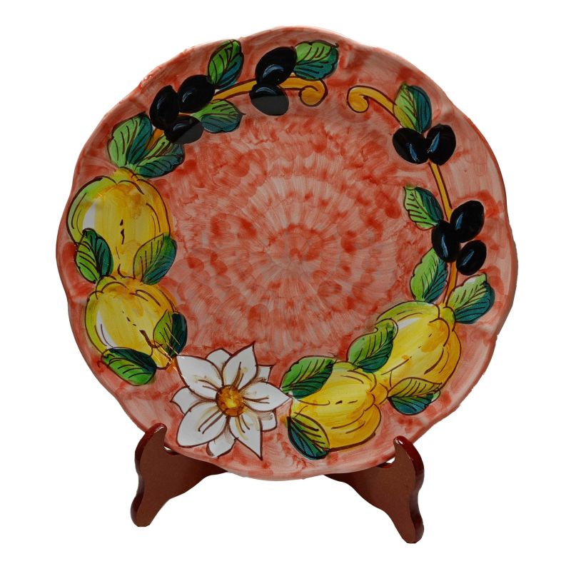 Piatto. Linea Top. Limoni e Olive. Ceramica...