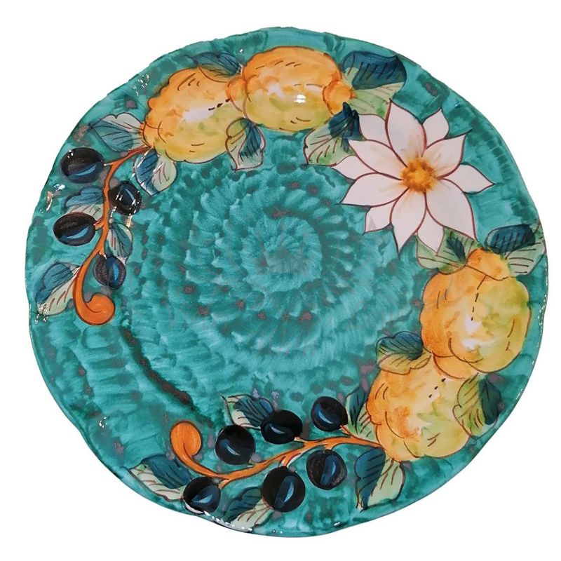 Piatto. Linea Top. Limoni e Olive. Ceramica...
