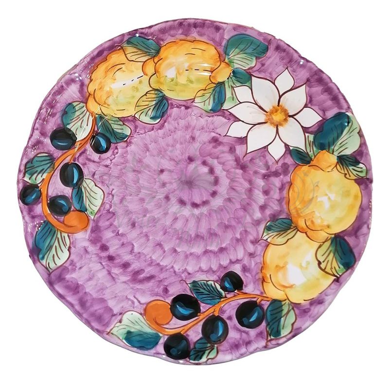 Piatto. Linea Top. Limoni e Olive. Ceramica...