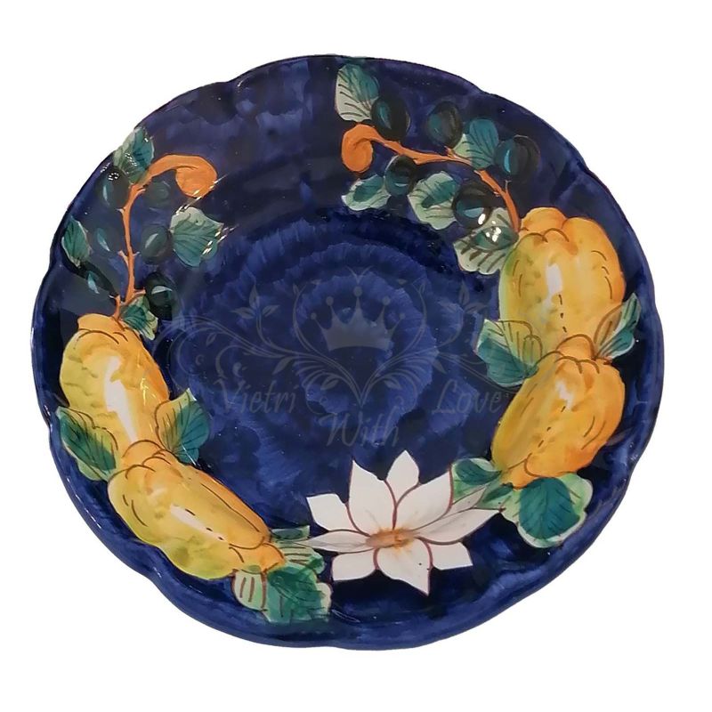 Piatto. Linea Top. Limoni e Olive. Ceramica...