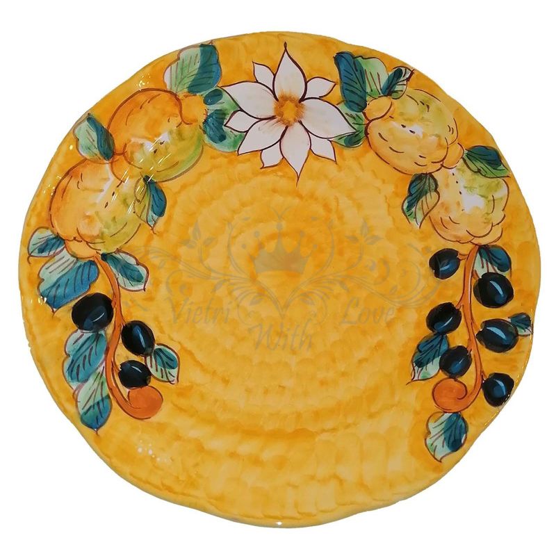 Piatto. Linea Top. Limoni e Olive. Ceramica...