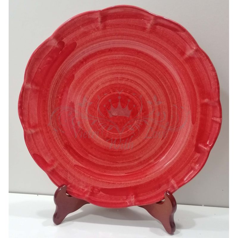 Plate. Brushstroke Line. Vietri ceramic....