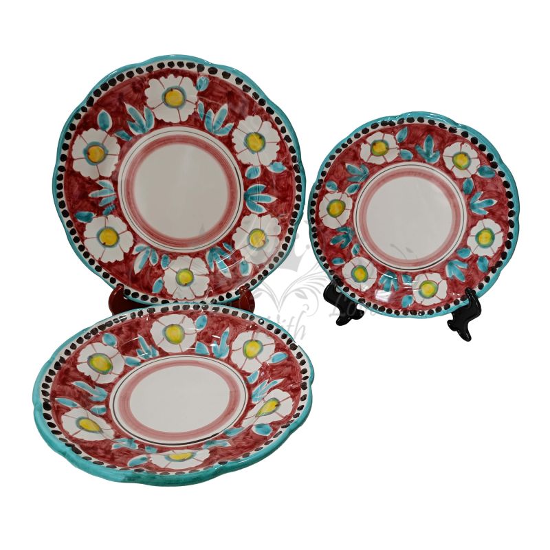 Assiette. Modèle Positano. Fleurs. Céramique de...