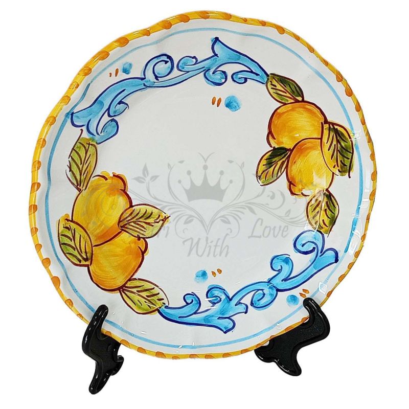 Plate Baroque and lemons line. Hand painted...