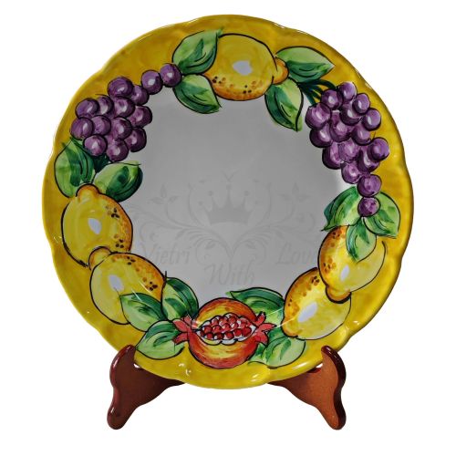 Assiette. Ligne Fruits et Citrons. Céramique de Vietri. Peinte à la main