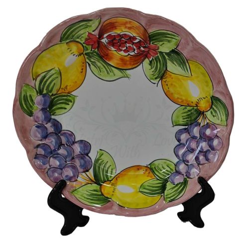 Piatto. linea frutta e limoni. Ceramica di Vietri Dipinto a mano