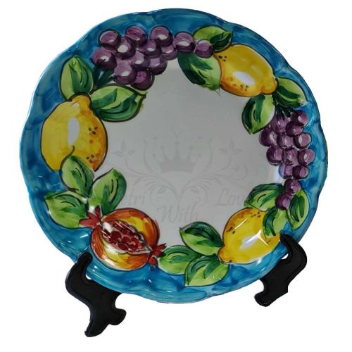 Assiette. Ligne Fruits et Citrons. Céramique de Vietri. Peinte à la main