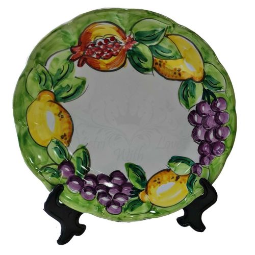 Plate. Dish. Fruit & Lemons Line. Vietri ceramic. Hand-painted