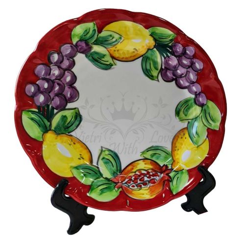 Piatto. linea frutta e limoni. Ceramica di Vietri Dipinto a mano