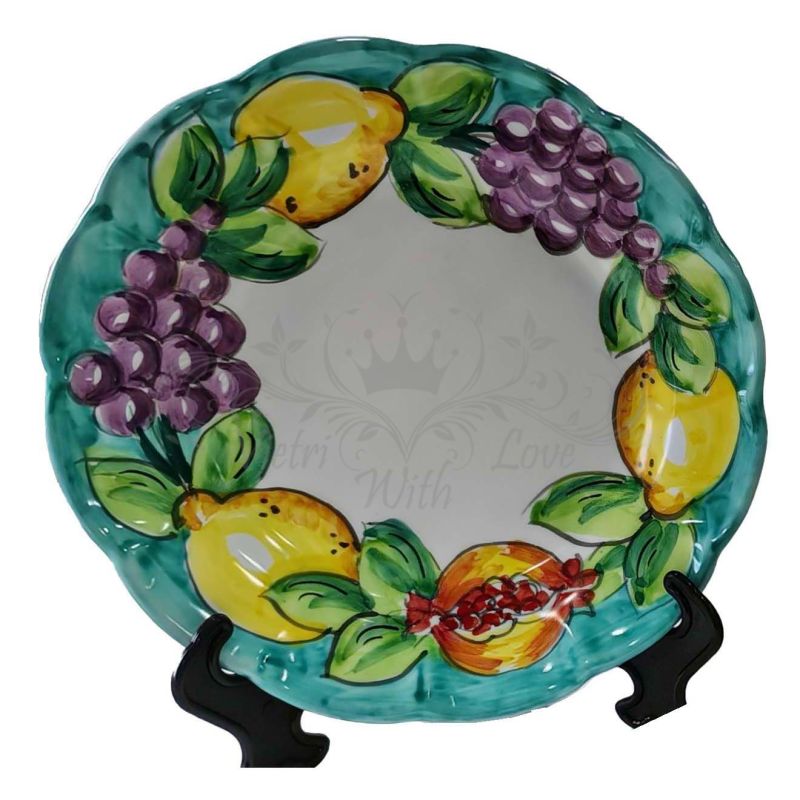 Assiette. Ligne Fruits et Citrons. Céramique de...