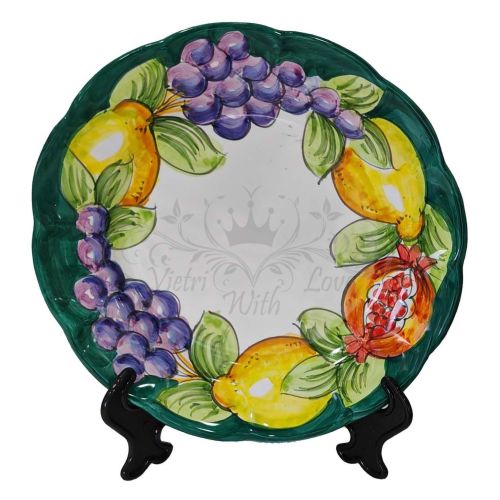 Plate. Dish. Fruit & Lemons Line. Vietri ceramic. Hand-painted
