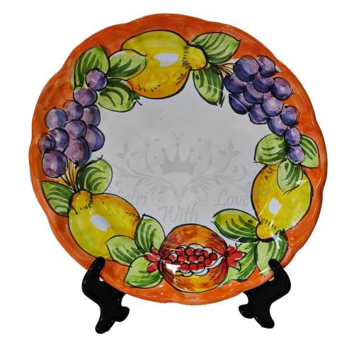 Piatto. linea frutta e limoni. Ceramica di Vietri Dipinto a mano