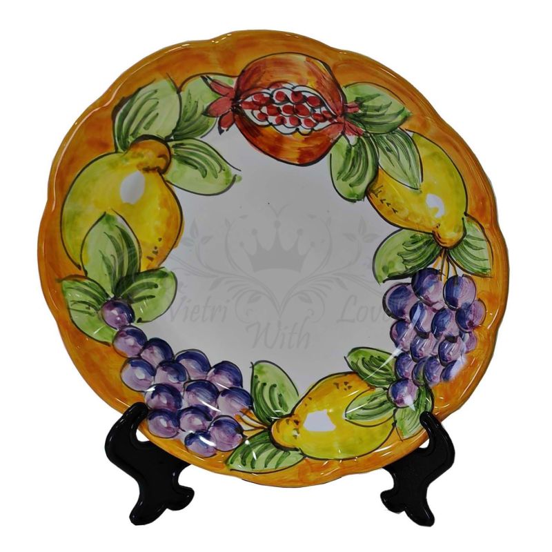 Assiette. Ligne Fruits et Citrons. Céramique de...