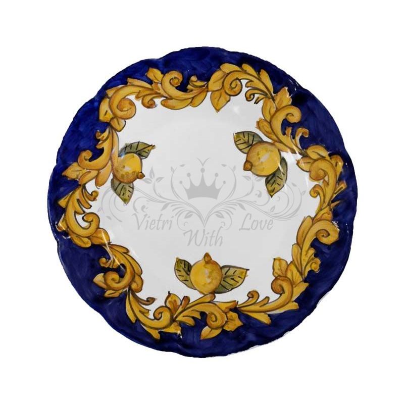 Assiette. Ligne Baroque et Citrons. Céramique...