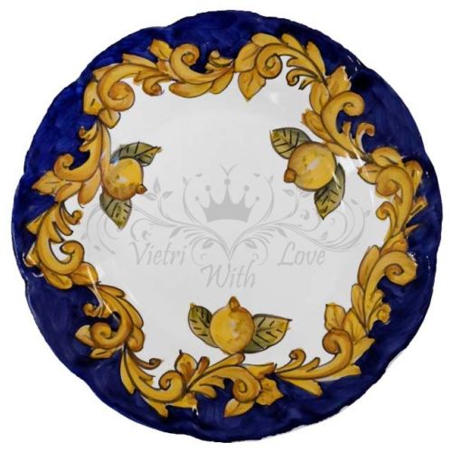 Teller. Barock- und Zitronen-Linie. Handbemalte Vietri-Keramik.