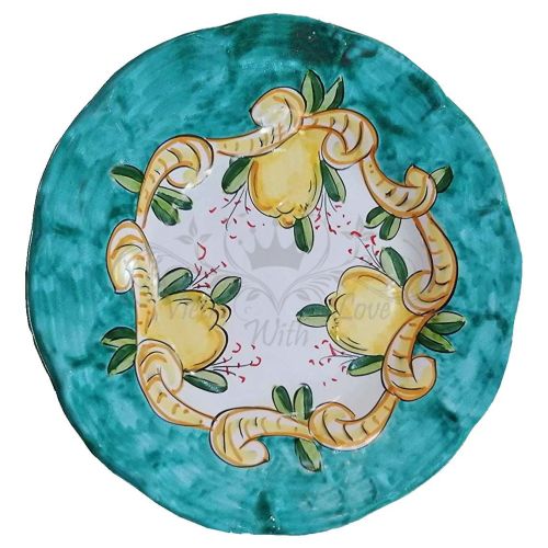 Plate. Baroque & Lemons Line. Hand-painted Vietri ceramic.