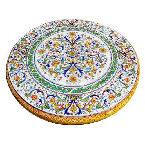 Table en pierre de lave céramisée. Raffaellesque peint à la main. Céramique de Vietri.