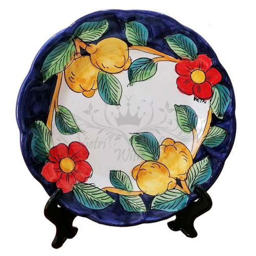 Plato. Línea Flores y Limones. Cerámica de Vietri pintada... 2