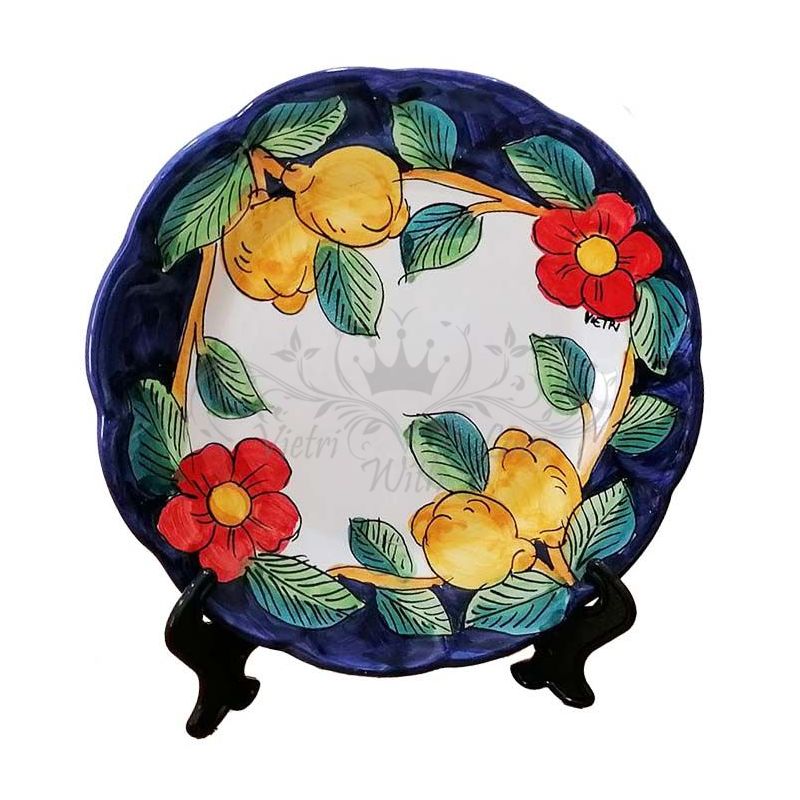 Assiette. Ligne Fleurs et Citrons. Céramique de...