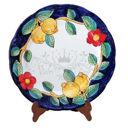 Plate. Dish. Flowers & Lemons line. Hand-painted Vietri...