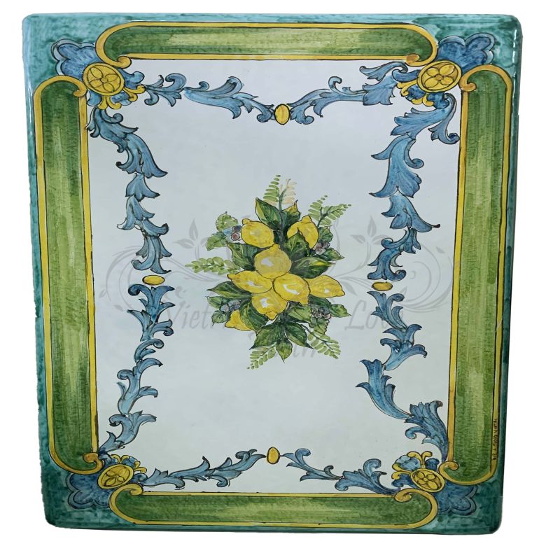 Table. Ceramic-coated lava stone table....