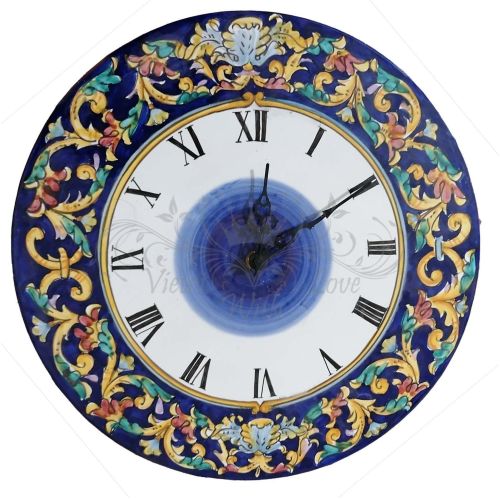 Horloge murale. Ligne Baroque. Céramique de Vietri. Peinte à la main.