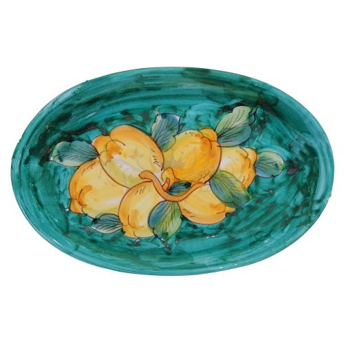 Oval bowl platter. Serving dish. Lemons line. Vietri...