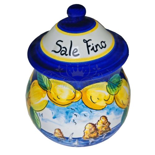 Barattolo Personalizzabile. Panorama. Ceramica di Vietri. Dipinto a Mano.