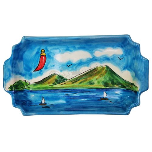 Coffee Cup and Tray Set “Tet-a-Tet” Favor. Naples Line. Vietri Ceramics. Hand Painted.