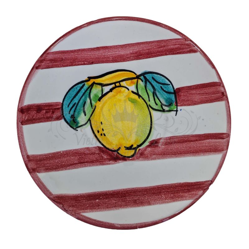 Coffee cup with saucer. Stripes and Lemons...