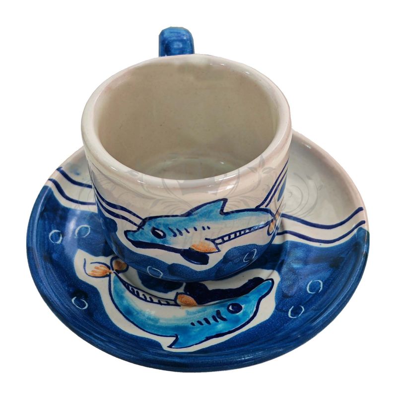 Tasse et sous-tasse. Ligne Marine. Céramique de...
