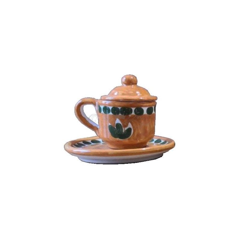 Tasse à expresso avec soucoupe et couvercle....