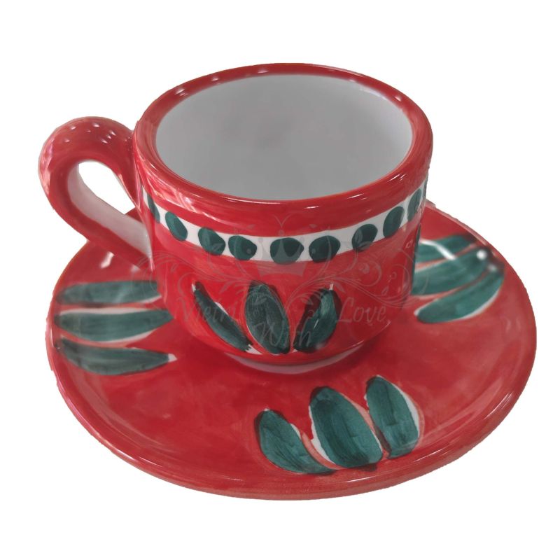 Taza con platito. Línea Pincelada. Cerámica de...