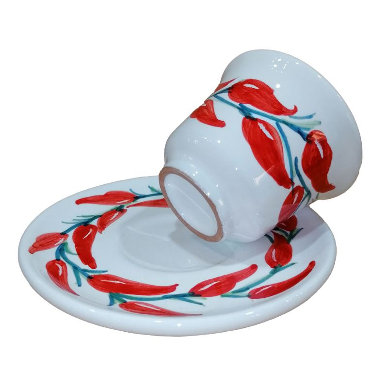 Tasse et sous-tasse. Ligne Piment. Céramique de...
