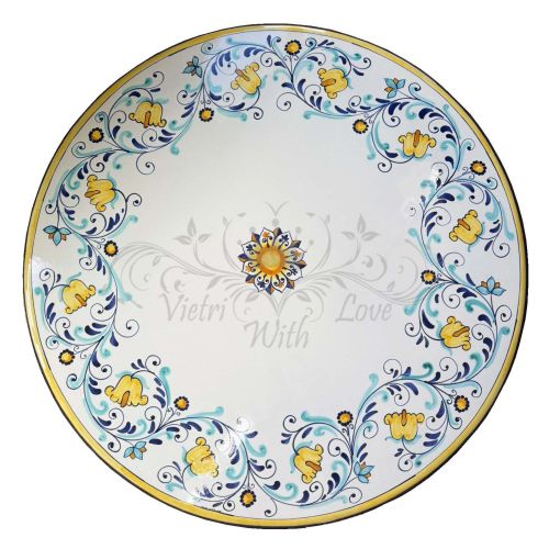 Tavolo in pietra lavica ceramizzata. Barocchetto. dipinto a mano. Ceramica di Vietri