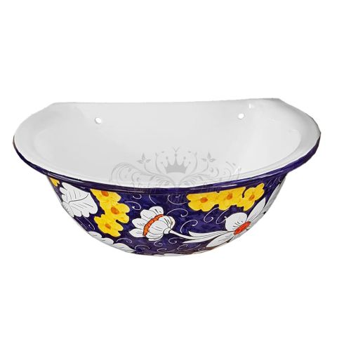 Garden fountain. Vietri ceramic, hand-painted. Artisan elegance for your outdoor space.