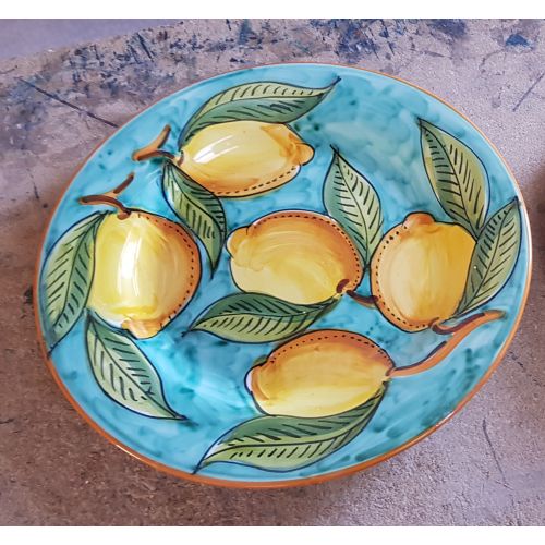 Plate Wave shape / Centerpiece / Wall plate, Ravello Line. Vietri ceramic, hand-painted in Italy.