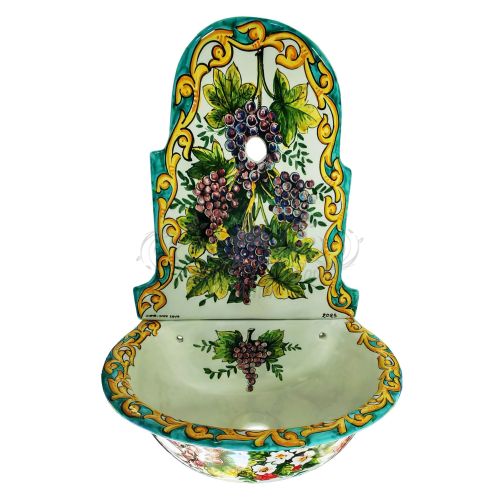 Fontaine de jardin. Ligne Fruits. Céramique de Vietri, peinte à la main. Élégance artisanale pour votre extérieur.
