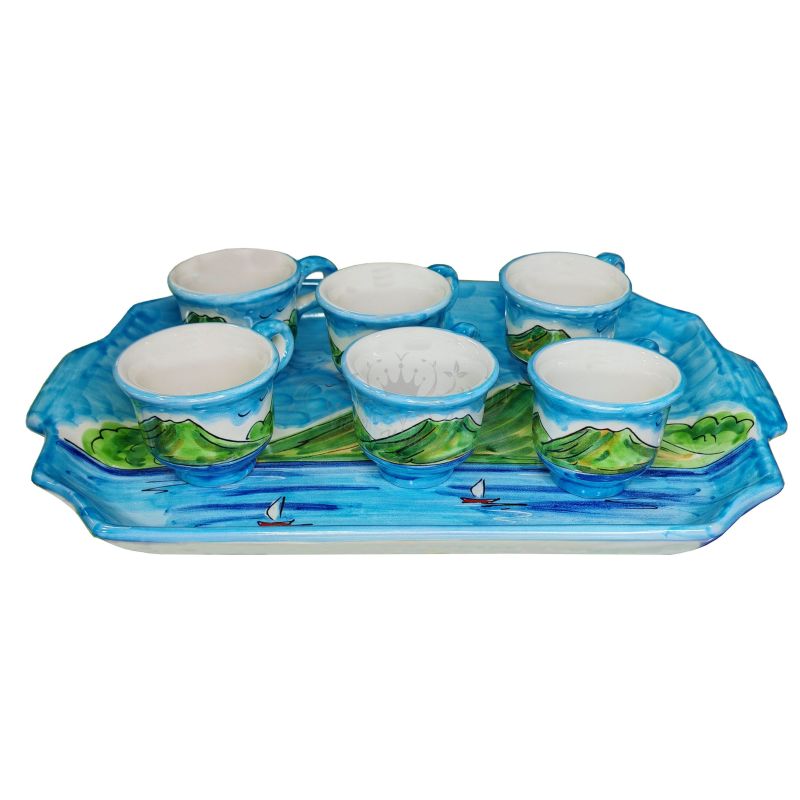 Plateau avec 6 tasses. Collection Naples....