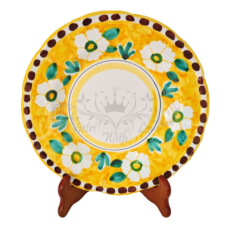 Piatto. Modello Positano. Fiori. Ceramica di...