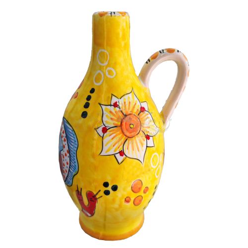 Öl- und Essigflasche mit Griff. Marine Linie. Vietri-Keramik. Handbemalt.