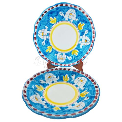 Plate Set. Animaletti Collection. Hand-Painted Vietri Ceramics