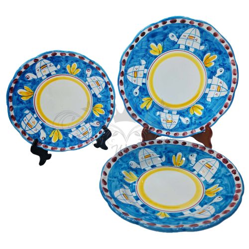 Assiettes de service en céramique Vietri. Ligne animaux