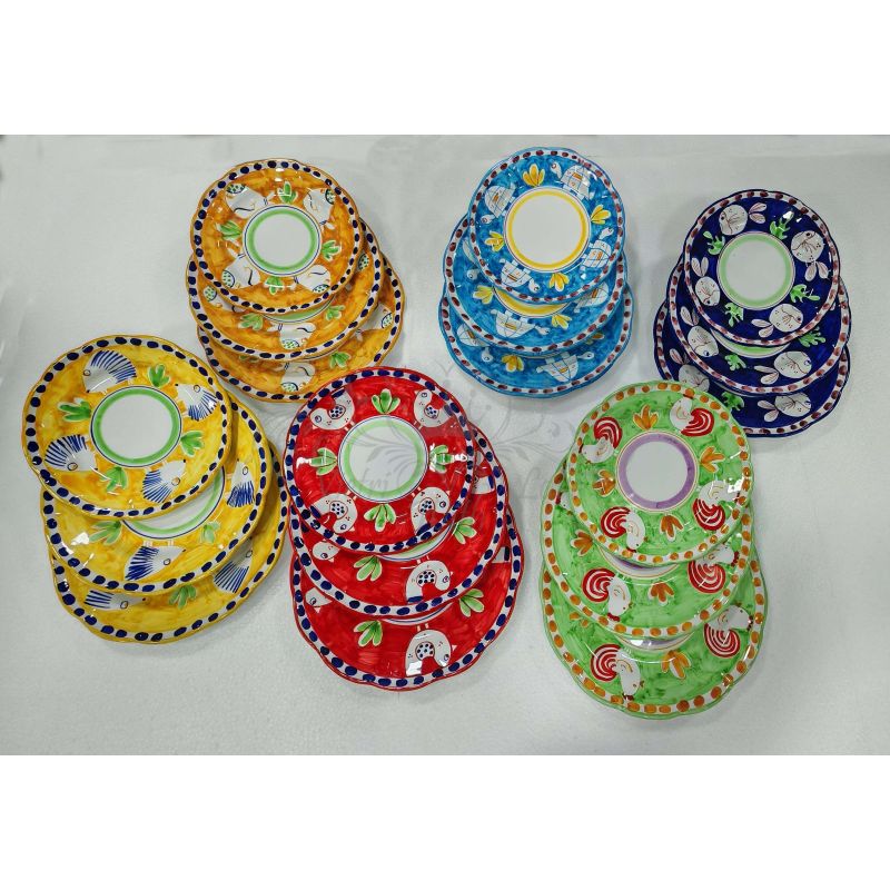 Set Piatti. Linea Animaletti. Ceramica di...