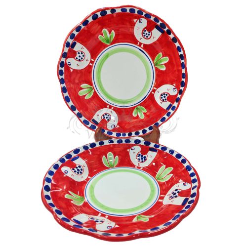 Teller-Set. Kollektion Animaletti. Handbemalte Keramik aus Vietri