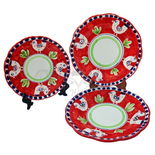 Teller-Set. Kollektion Animaletti. Handbemalte Keramik aus Vietri